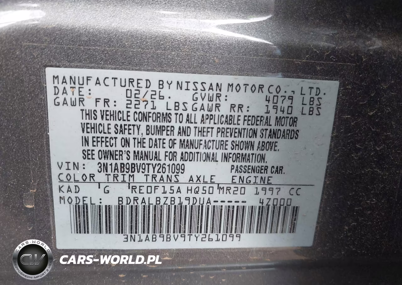 2026 Nissan Sentra S VIN:3N1AB9BV9TY261099 - 9