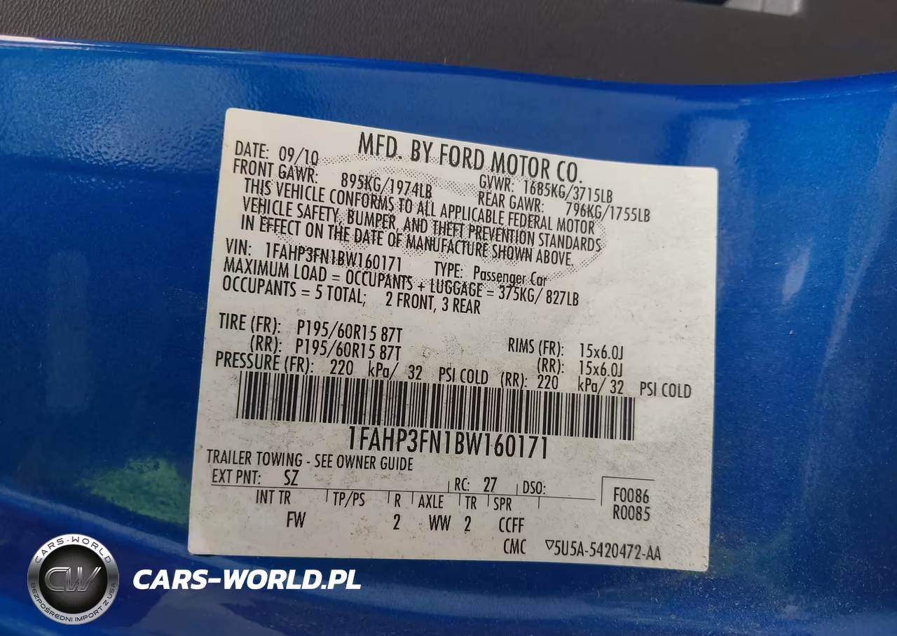 2011 Ford Focus Se VIN:1FAHP3FN1BW160171 - 9