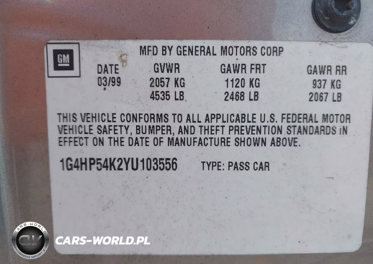 2000 Buick Lesabre Custom VIN:1G4HP54K2YU103556 - 9
