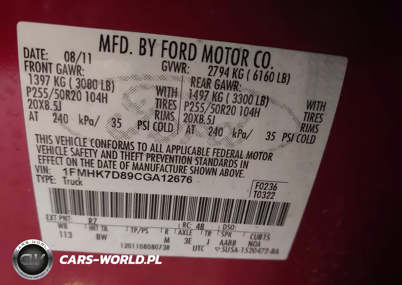 2012 Ford Explorer Xlt VIN:1FMHK7D89CGA12676 - 9