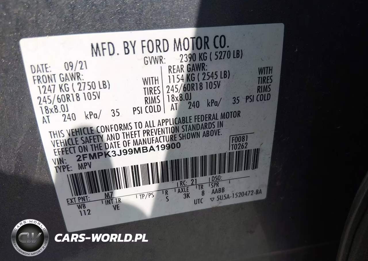 2021 Ford Edge Sel VIN:2FMPK3J99MBA19900 - 9