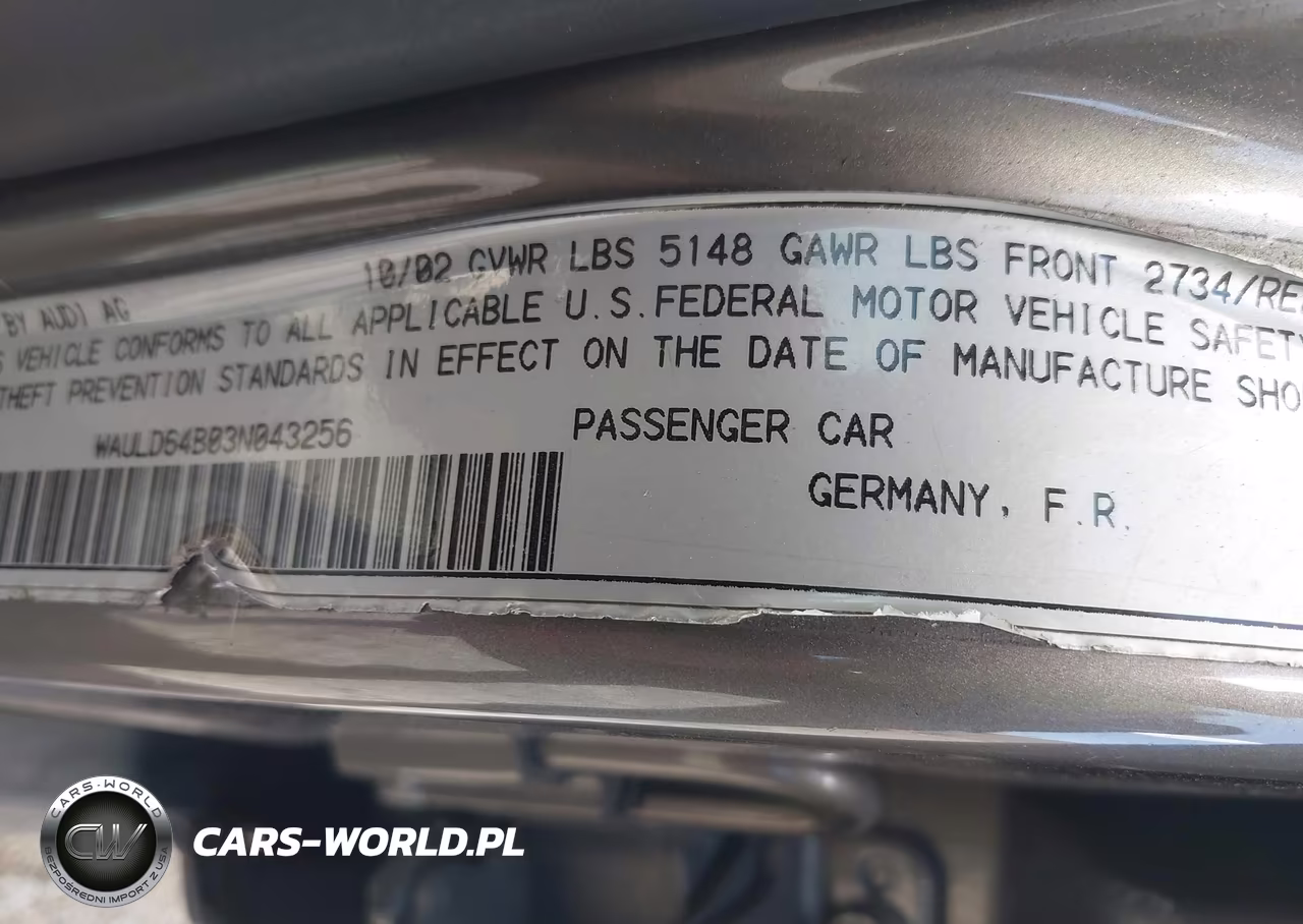 2003 Audi A6 2.7T VIN:WAULD64B03N043256 - 9
