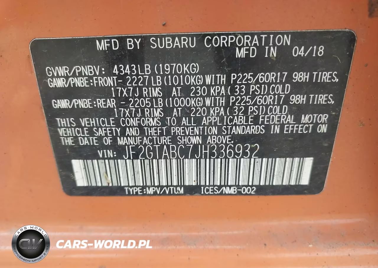 2018 Subaru Crosstrek 2.0I Premium VIN:JF2GTABC7JH336932 - 9