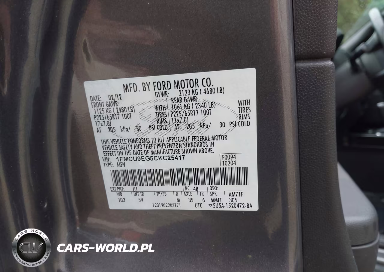2012 Ford Escape Limited VIN:1FMCU9EG5CKC25417 - 9