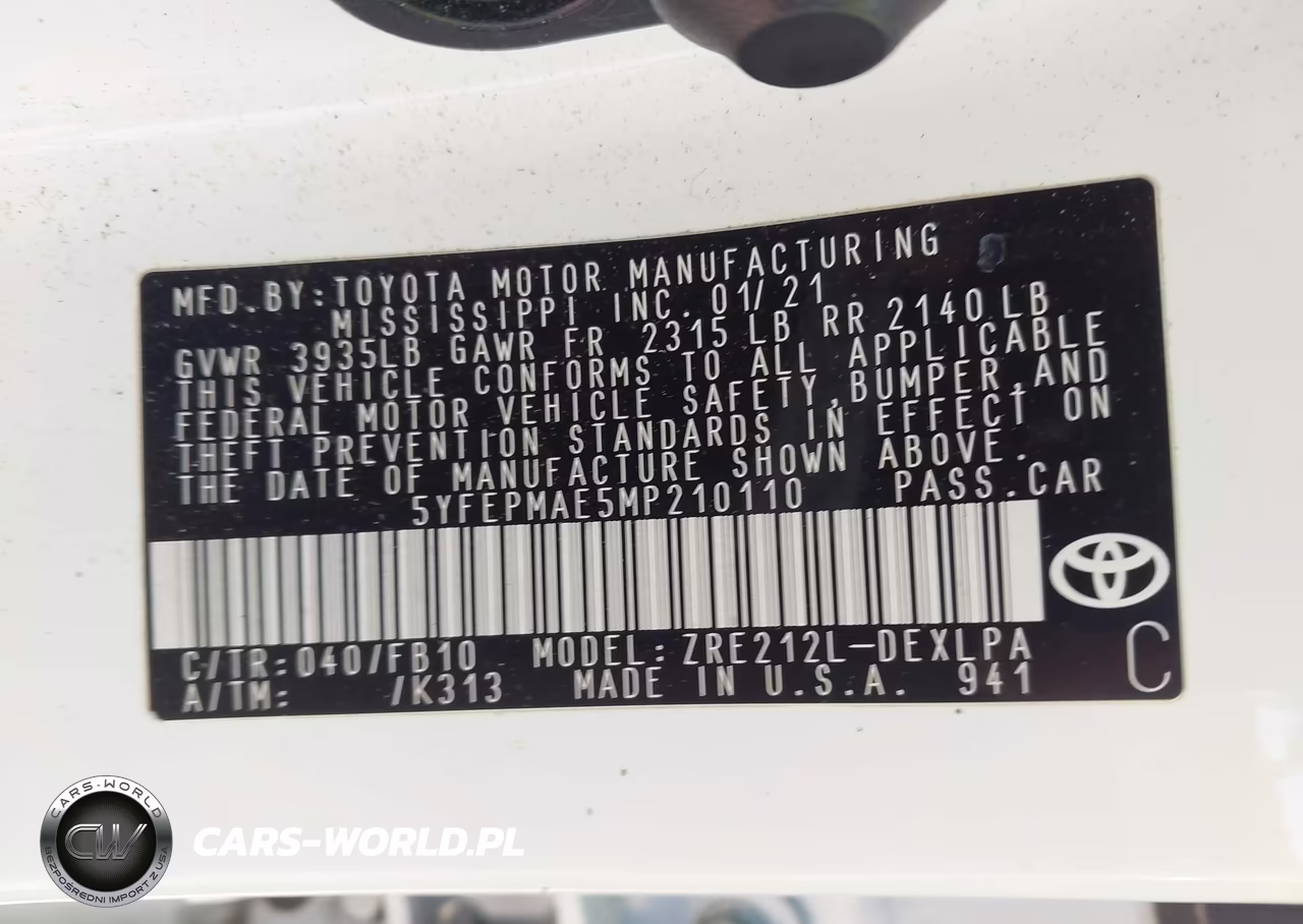 2021 Toyota Corolla Le VIN:5YFEPMAE5MP210110 - 9