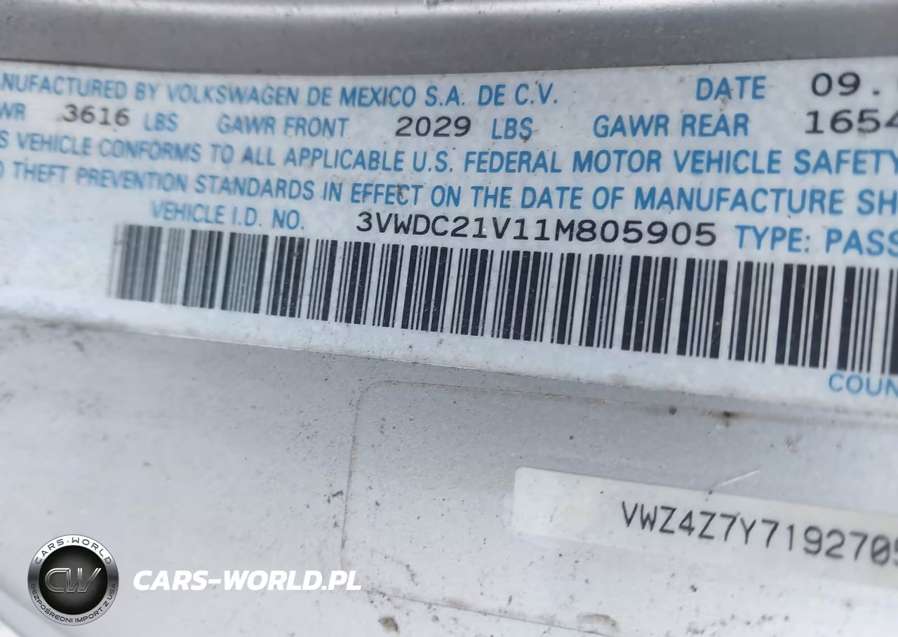 2001 Volkswagen Cabrio VIN:3VWDC21V1M805905 - 9