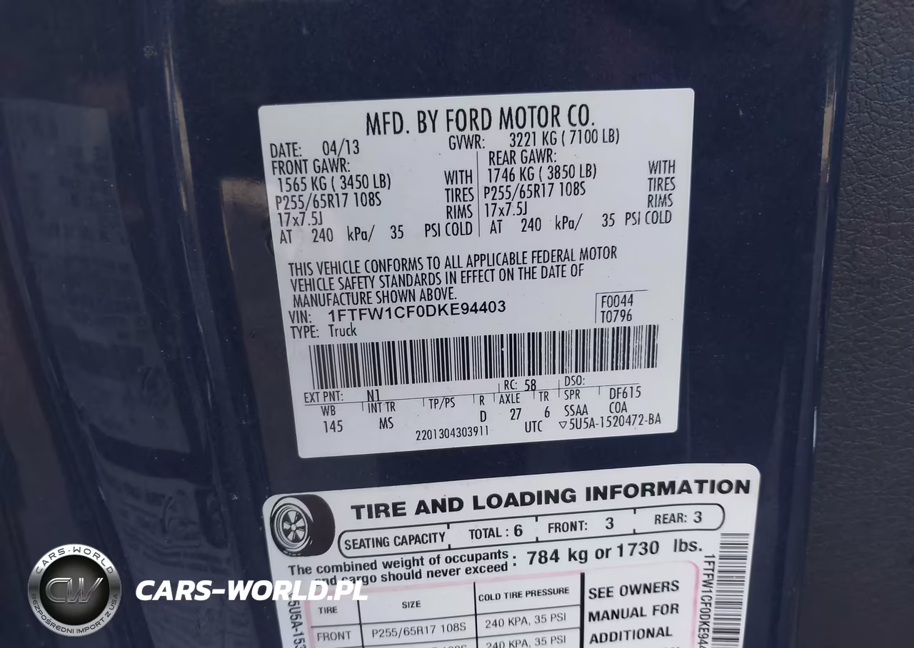 2013 Ford F-150 Xlt VIN:1FTFW1CF0DKE94403 - 9