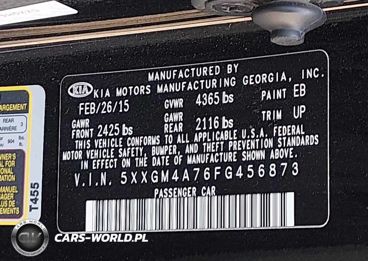 2015 Kia Optima Lx VIN:5XXGM4A76FG456873 - 9