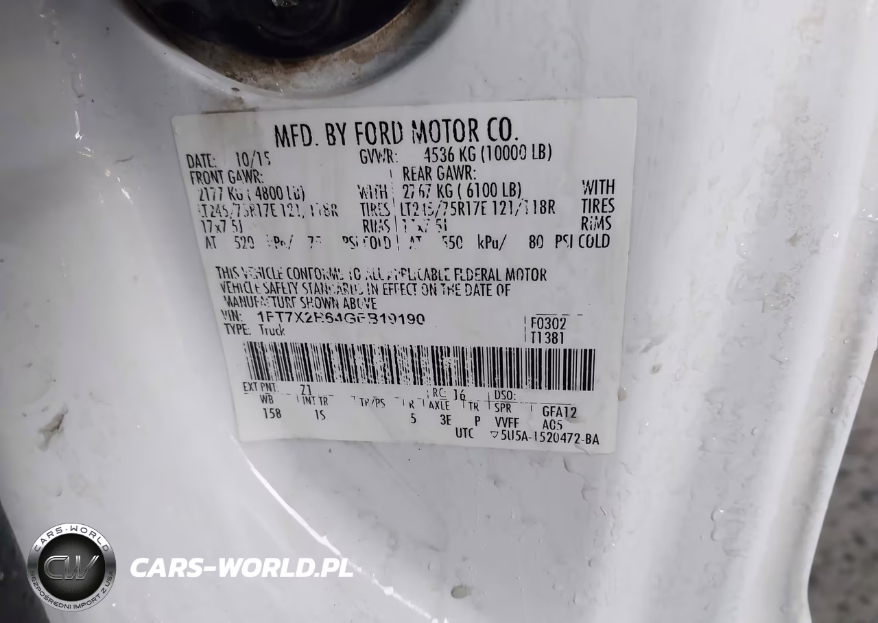 2016 Ford F-250 Xl VIN:1FT7X2B64GEB19190 - 9