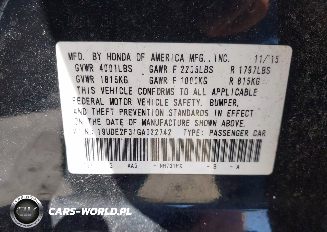 2016 Acura Ilx 2.4L-Acurawatch Plus Package VIN:19UDE2F31GA022742 - 9