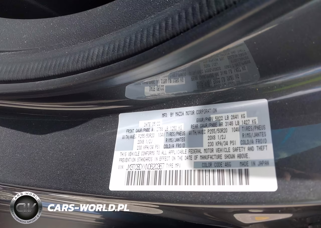 2022 Mazda Cx-9 Grand Touring VIN:JM3TCBDYXN0620367 - 9