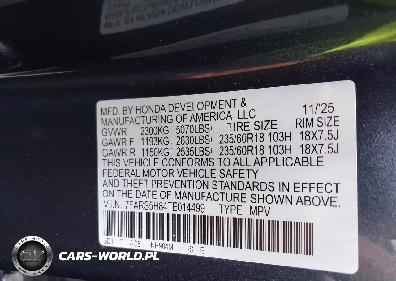 2026 Honda Cr-V Hybrid 2Wd Sport-L VIN:7FARS5H84TE014499 - 9