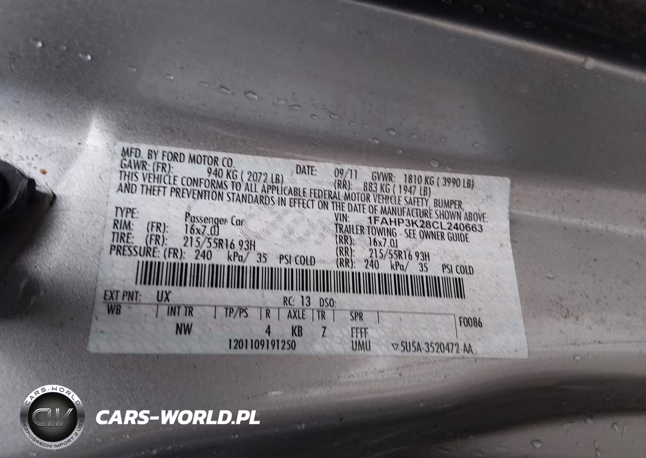 2012 Ford Focus Se VIN:1FAHP3K28CL240663 - 9