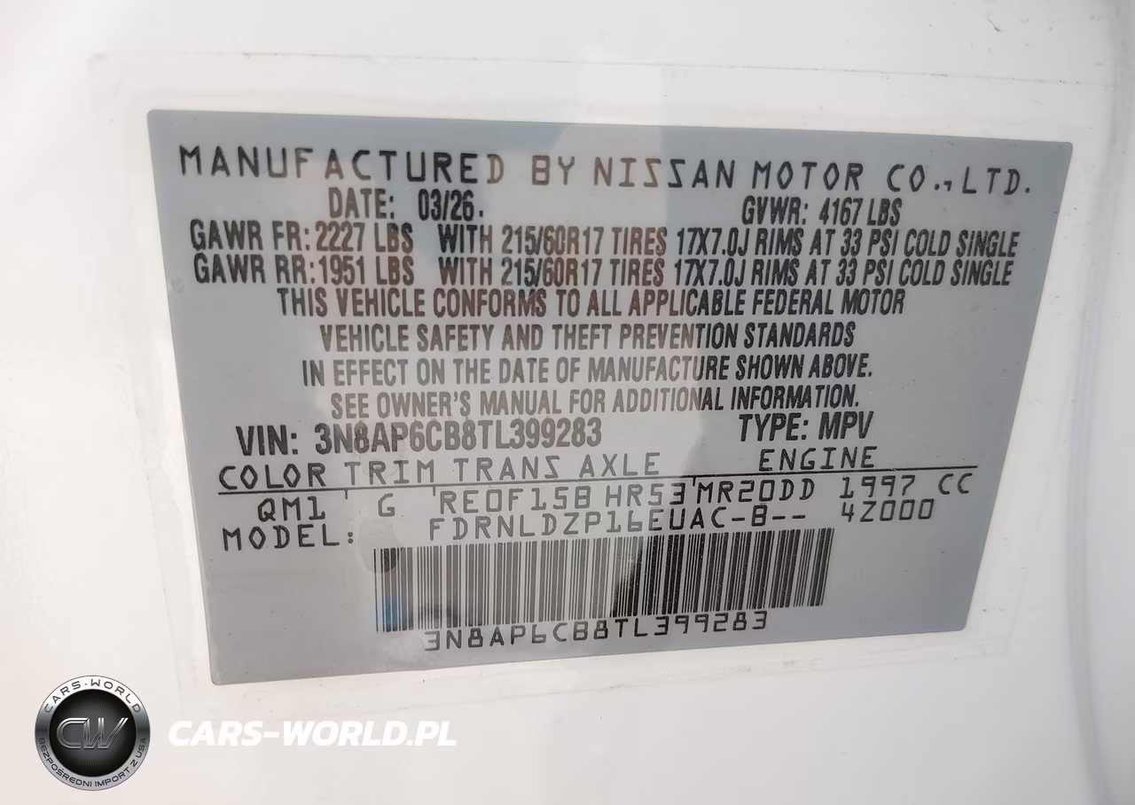 2026 Nissan Kicks Sv VIN:3N8AP6CB8TL399283 - 9