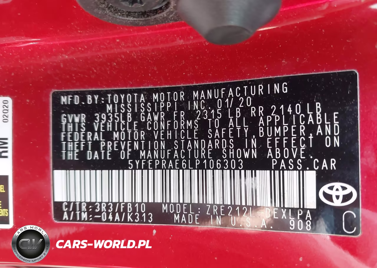 2020 Toyota Corolla Le VIN:5YFEPRAE6LP106303 - 9