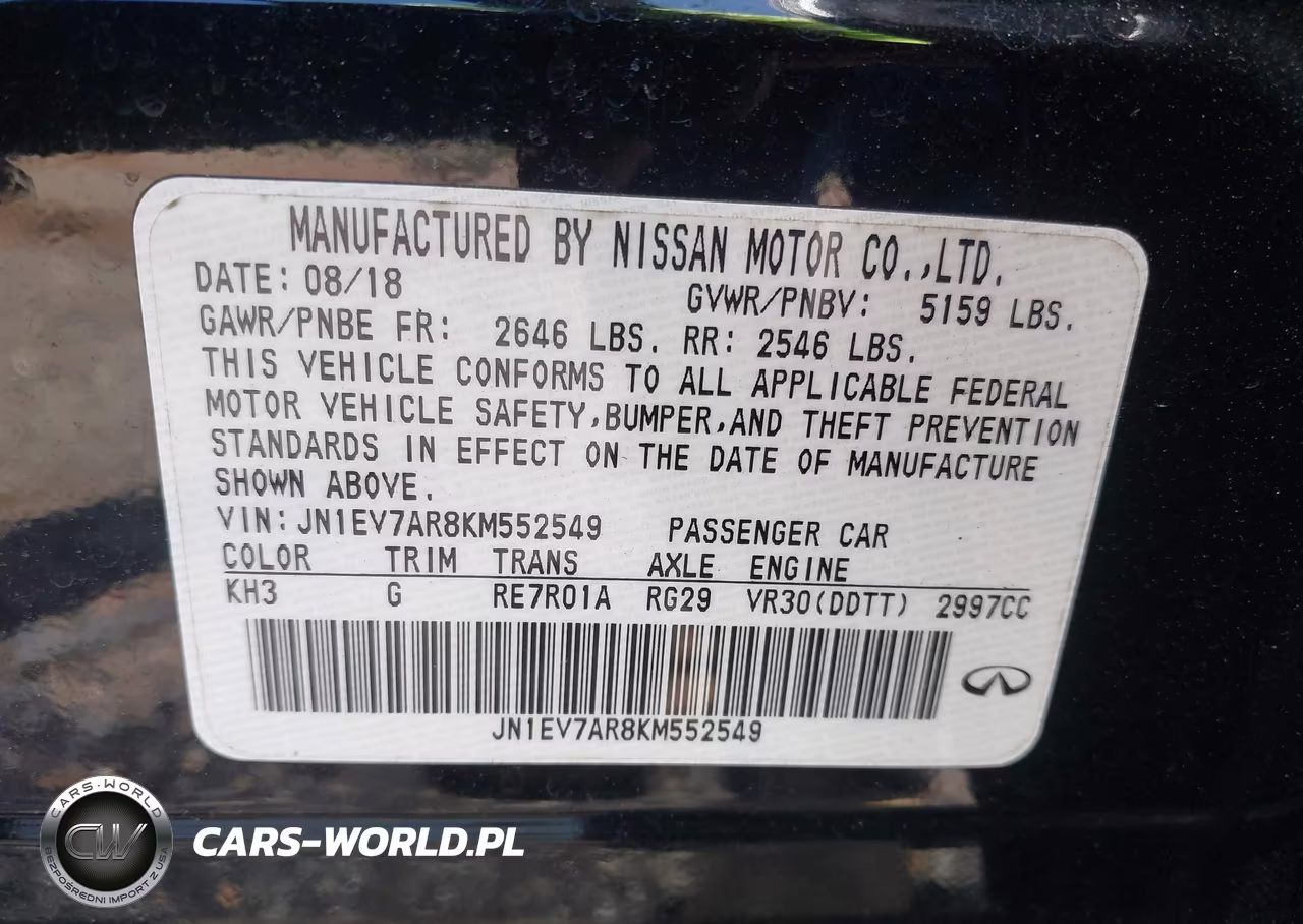 2019 Infiniti Q50 3.0T Luxe VIN:JN1EV7AR8KM552549 - 9