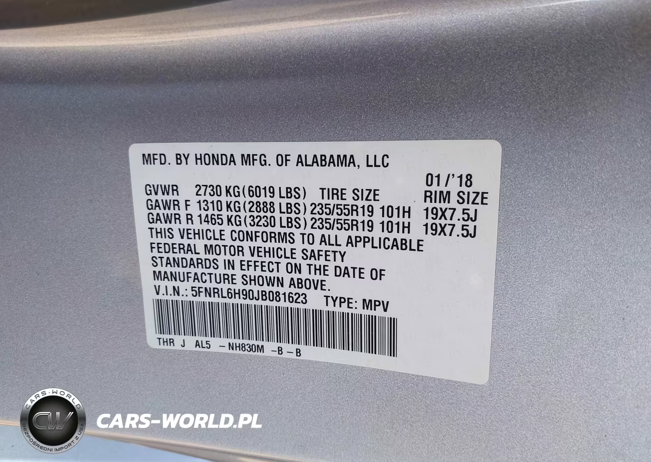 2018 Honda Odyssey Elite VIN:5FNRL6H90JB081623 - 9