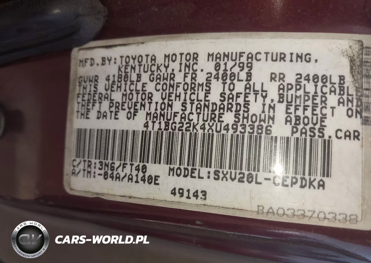 1999 Toyota Camry Ce VIN:4T1BG22K4XU493386 - 9