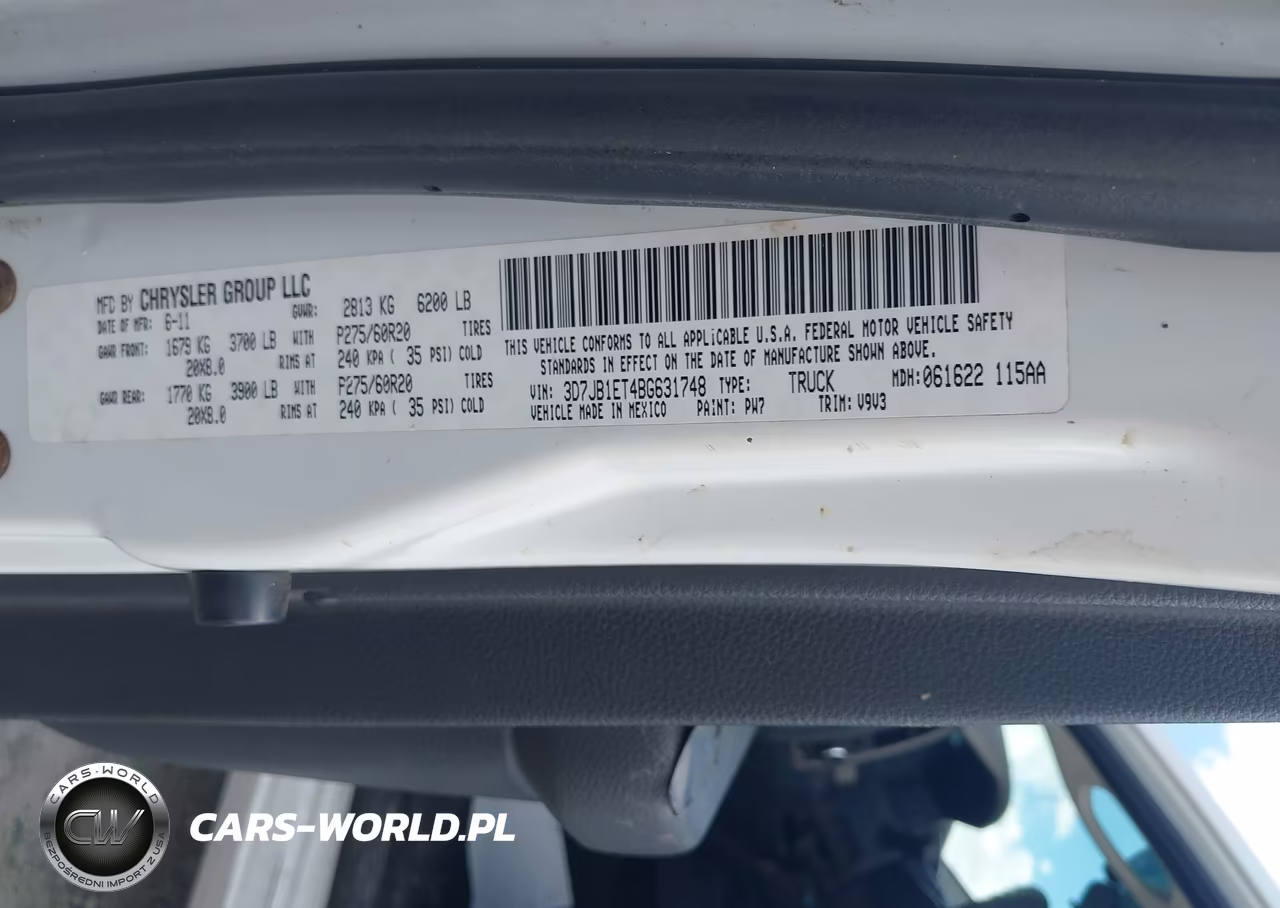 2011 Ram Ram 1500 St VIN:3D7JB1ET4BG631748 - 9