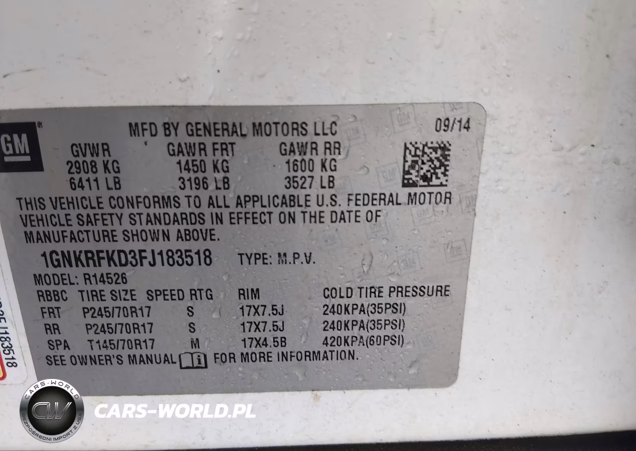 2015 Chevrolet Traverse Ls VIN:1GNKRFKD3FJ183518 - 9