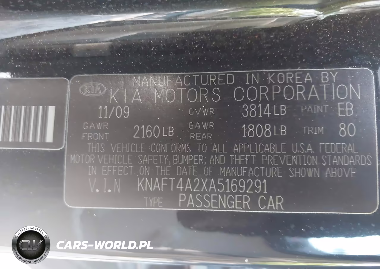 2010 Kia Forte Lx VIN:KNAFT4A2XA5169291 - 9