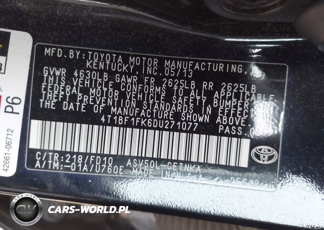 2013 Toyota Camry Le VIN:4T1BF1FK6DU271077 - 9