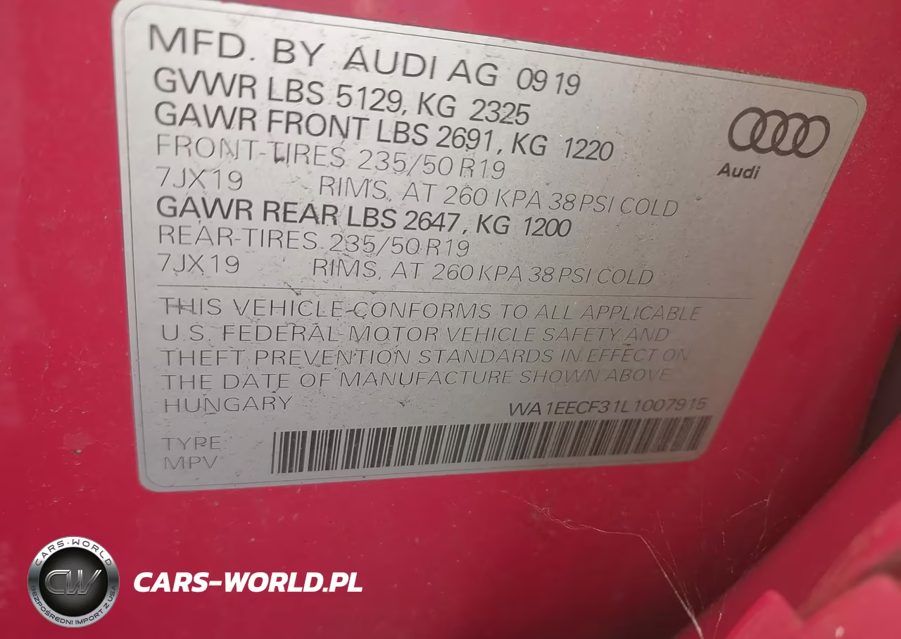 2020 Audi Q3 Premium Plus 45 Tfsi S Line Quattro Tiptronic VIN:WA1EECF31L1007915 - 9