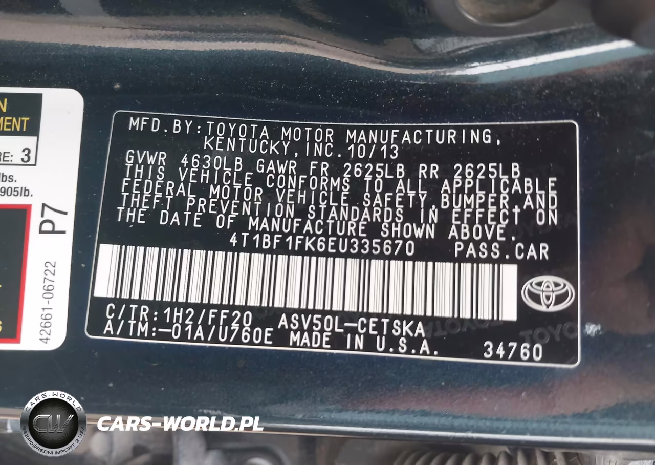 2014 Toyota Camry Se VIN:4T1BF1FK6EU335670 - 9