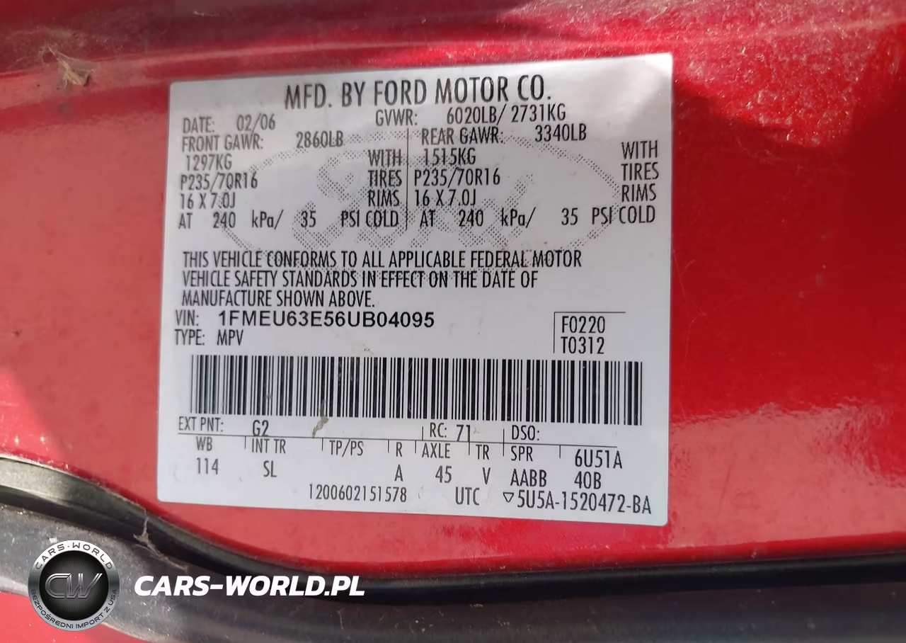 2006 Ford Explorer Xlt VIN:1FMEU63E56UB04095 - 9