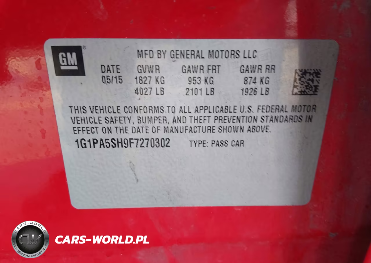 2015 Chevrolet Cruze Ls Auto VIN:1G1PA5SH9F7270302 - 9