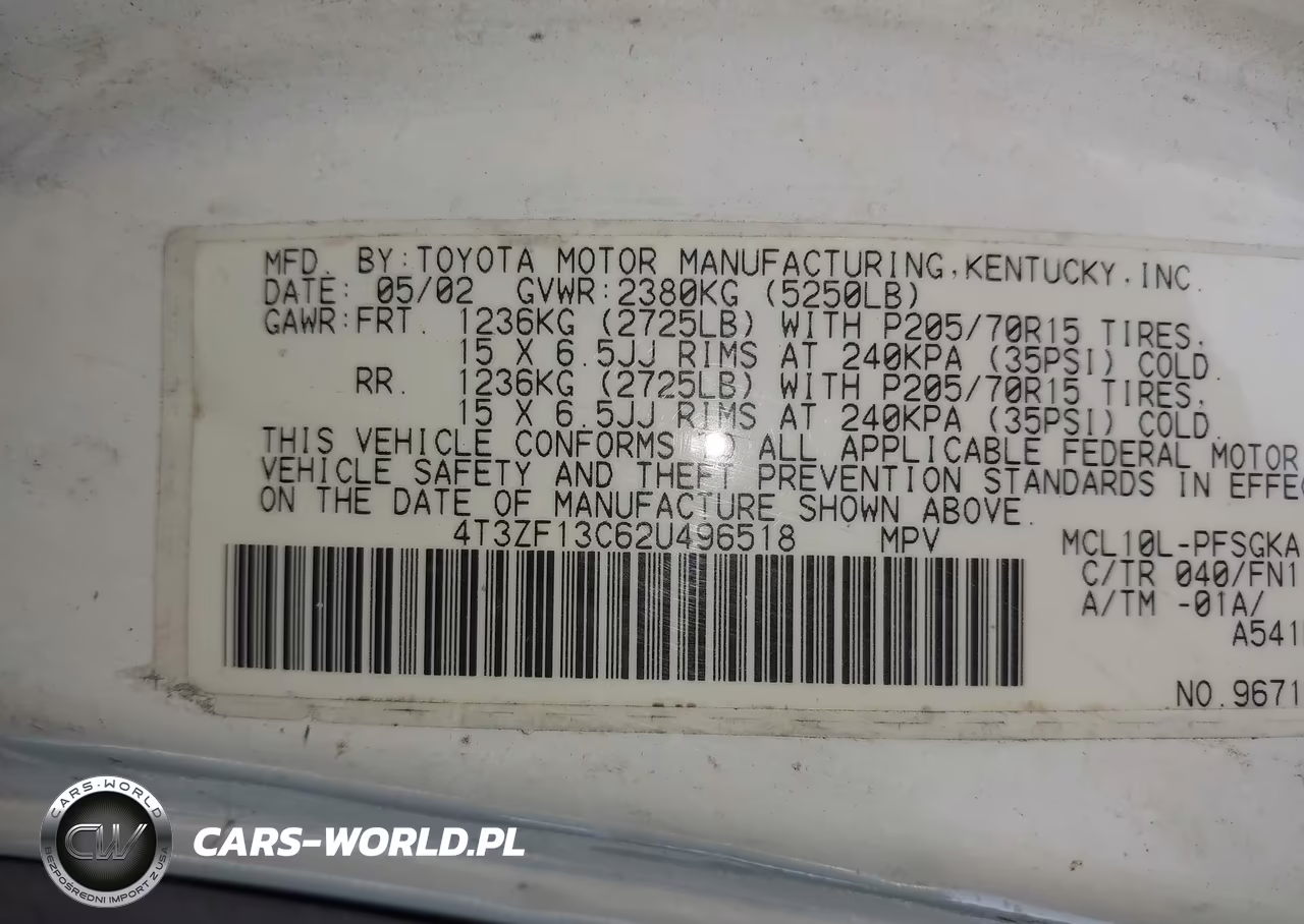 2002 Toyota Sienna Le VIN:4T3ZF13C62U496518 - 9