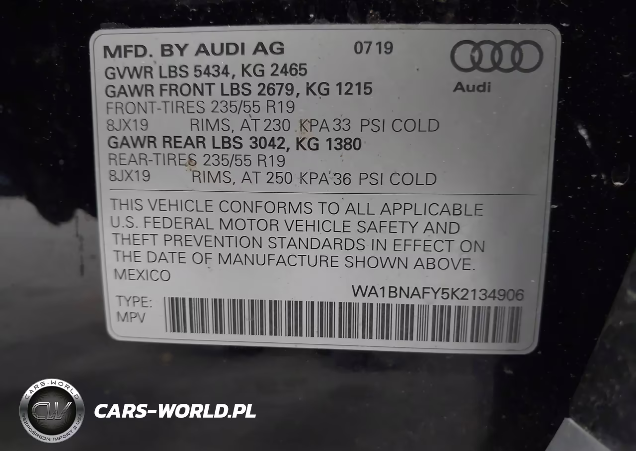 2019 Audi Q5 45 Premium VIN:WA1BNAFY5K2134906 - 9