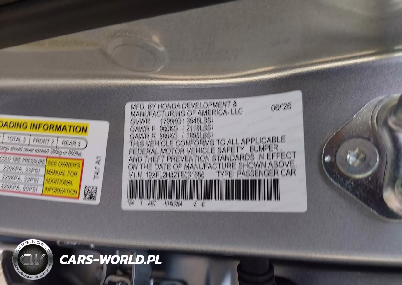 2026 Honda Civic Sport VIN:19XFL2H82TE031656 - 9