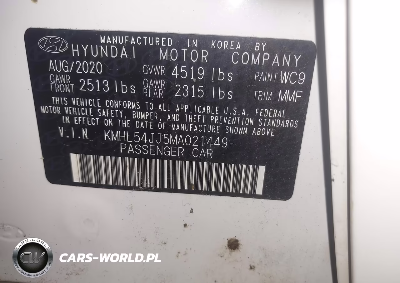 2021 Hyundai Sonata Limited VIN:KMHL54JJ5MA021449 - 9