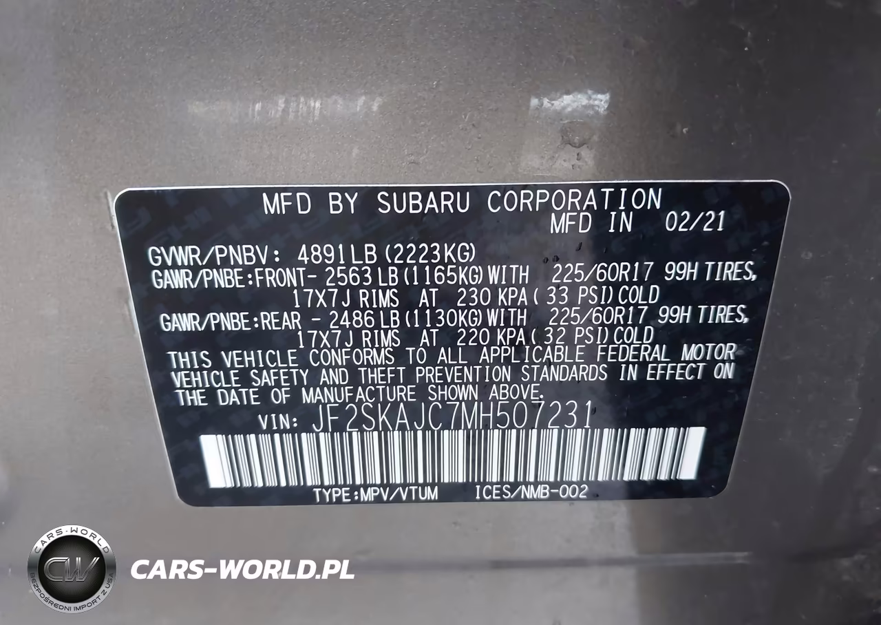 2021 Subaru Forester Premium VIN:JF2SKAJC7MH507231 - 9
