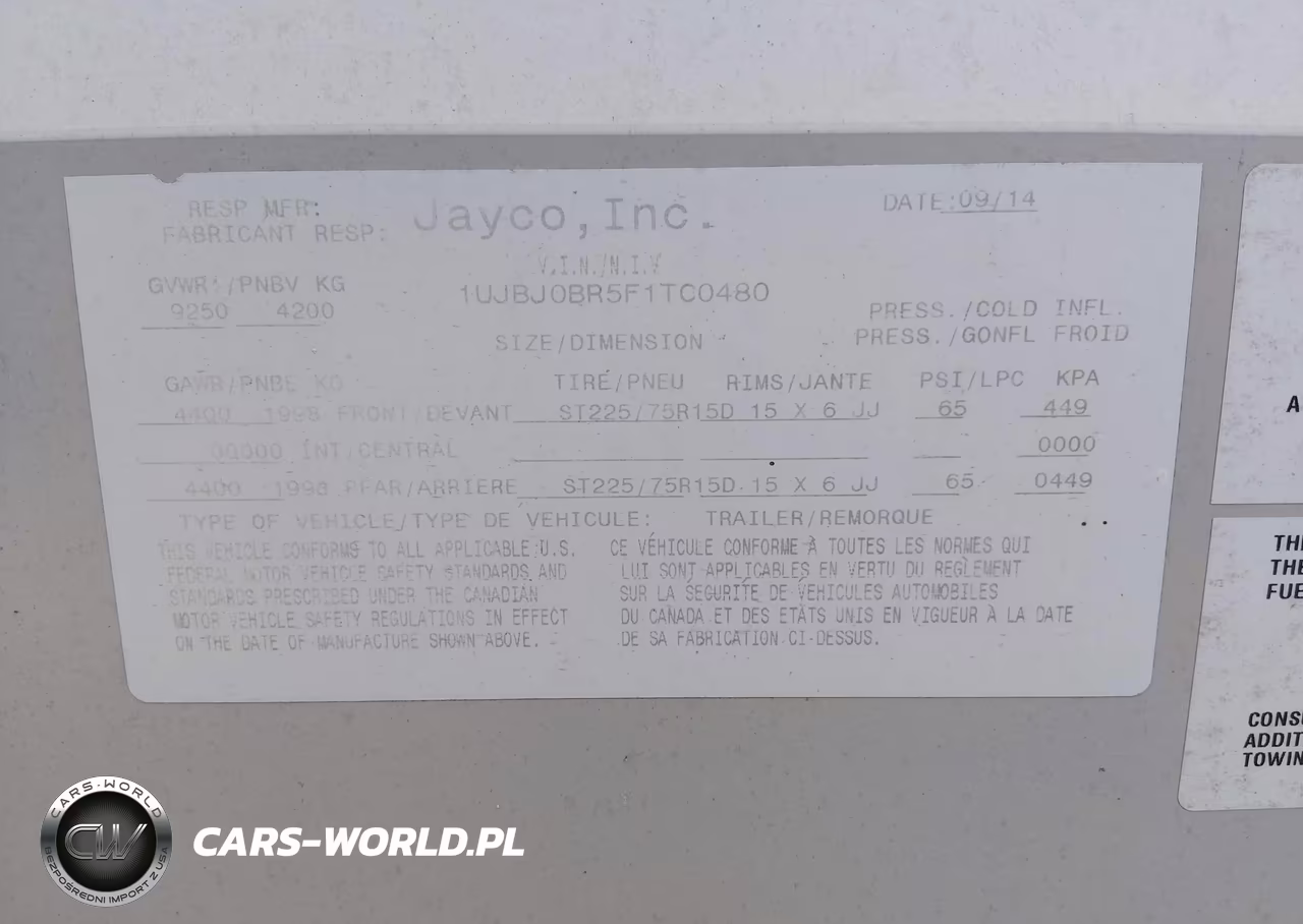 2015 Jayco Jayfl184Bh VIN:1UJBJ0BR5F1TC0480 - 9