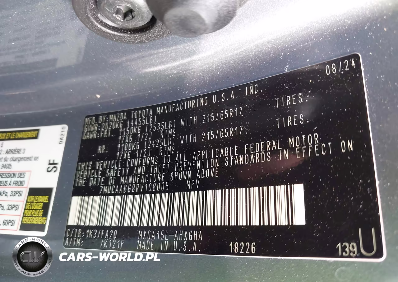 2024 Toyota Corolla Cross Le VIN:7MUCAABG8RV108005 - 9