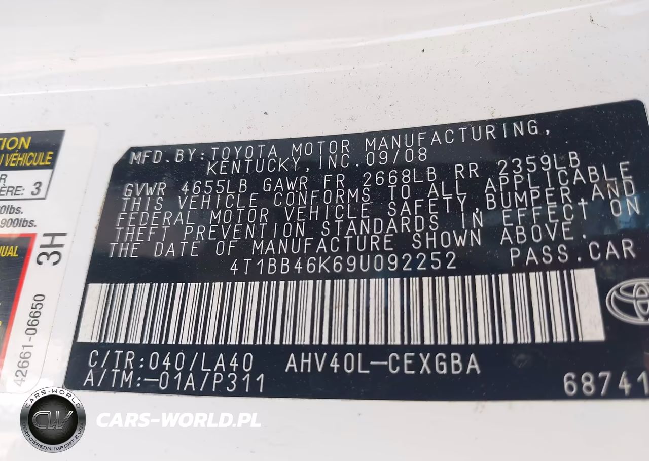 2009 Toyota Camry Hybrid VIN:4T1BB46K69U092252 - 9