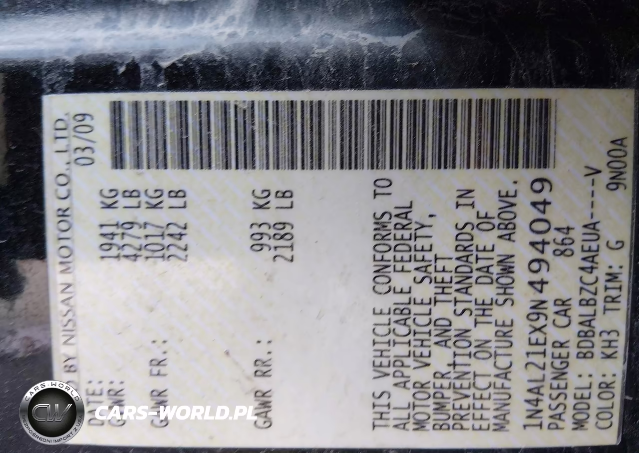 2009 Nissan Altima 2.5 S VIN:1N4AL21EX9N494049 - 9
