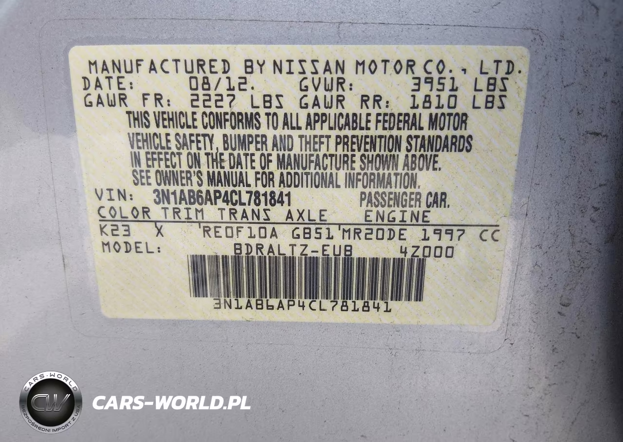2012 Nissan Sentra 2.0 Sr VIN:3N1AB6AP4CL781841 - 9