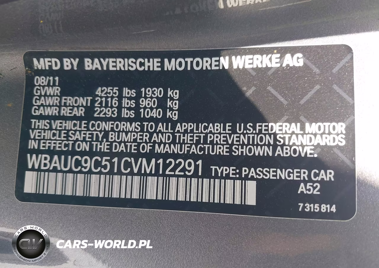 2012 BMW 135I VIN:WBAUC9C51CVM12291 - 9
