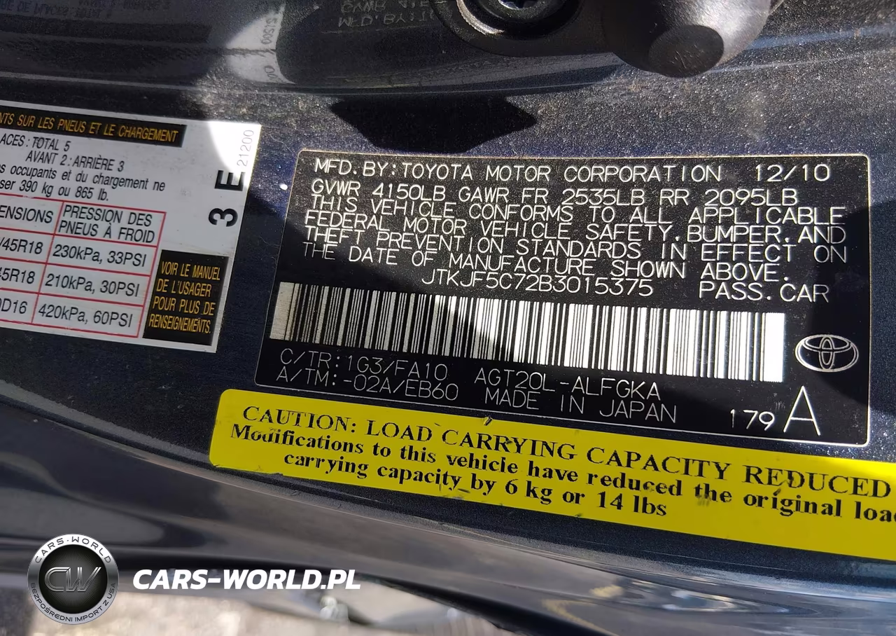 2011 Scion Tc VIN:JTKJF5C72B3015375 - 9