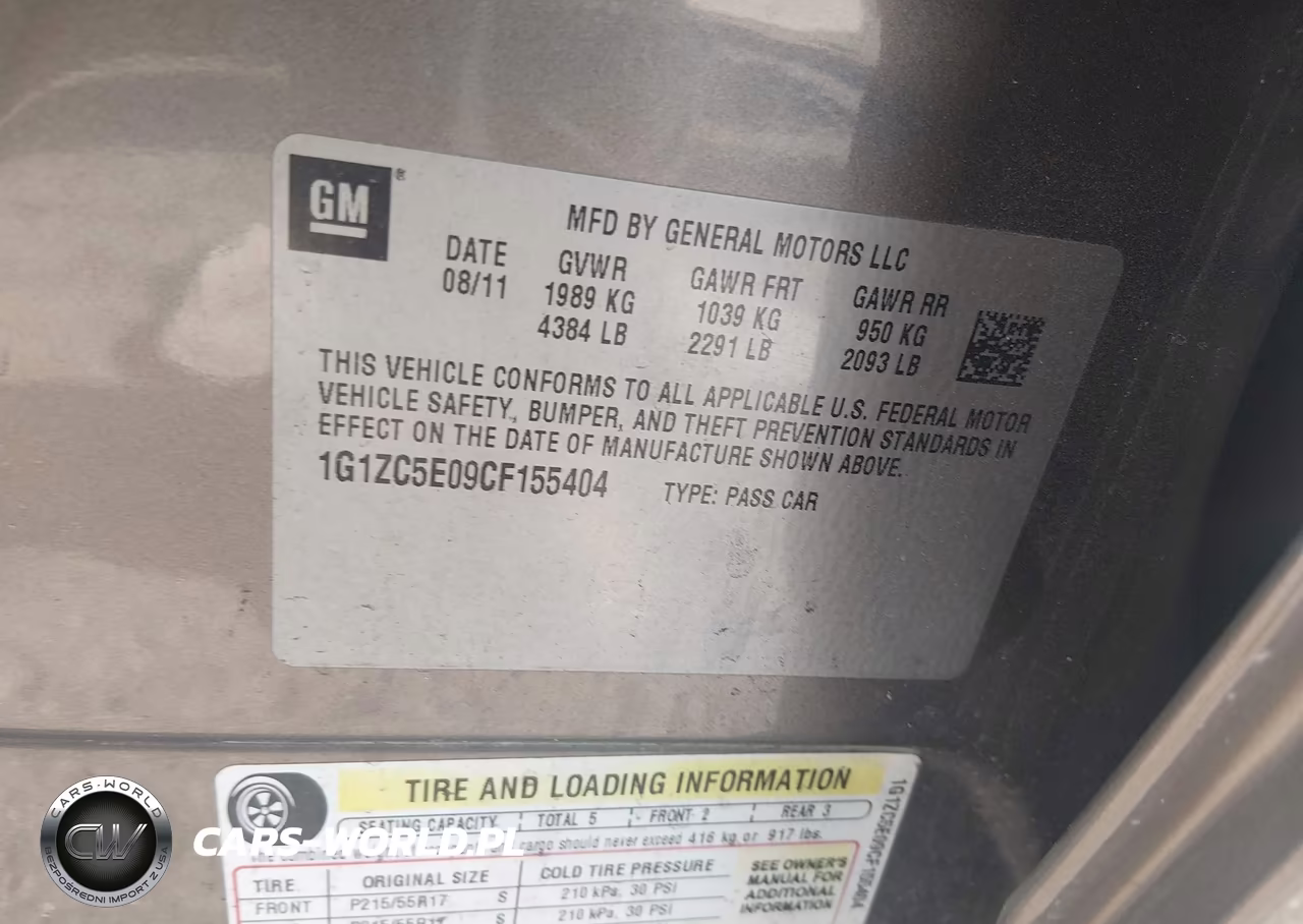 2012 Chevrolet Malibu 1Lt VIN:1G1ZC5E09CF155404 - 9