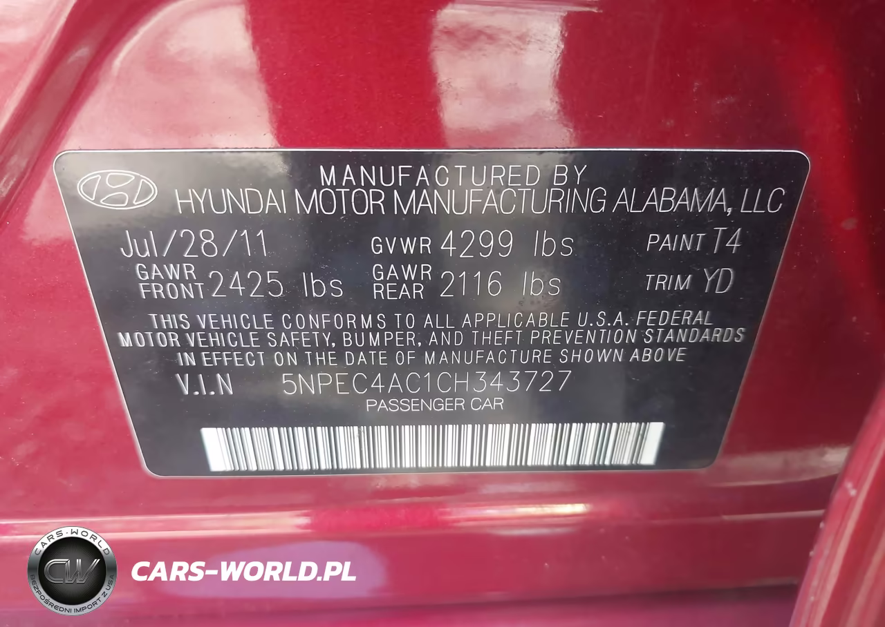 2012 Hyundai Sonata Limited VIN:5NPEC4AC1CH343727 - 9