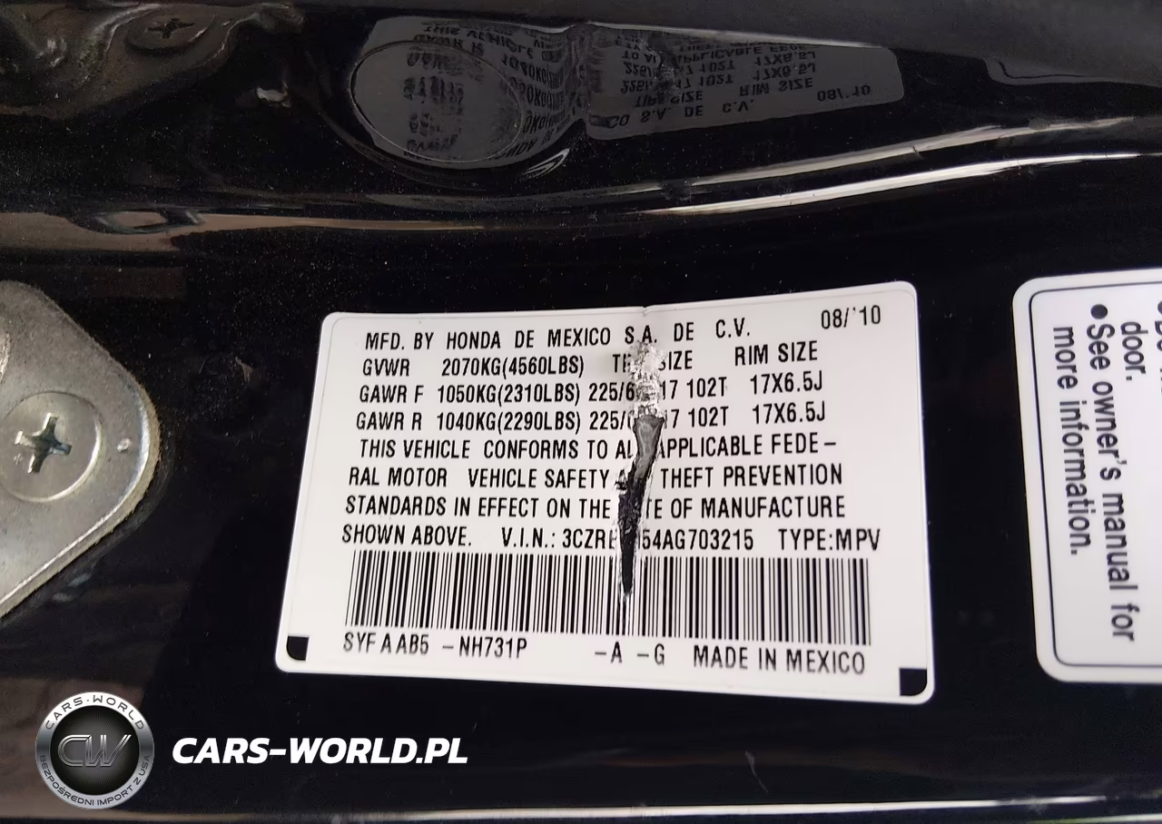 2010 Honda Cr-V Ex VIN:3CZRE3H54AG703215 - 9