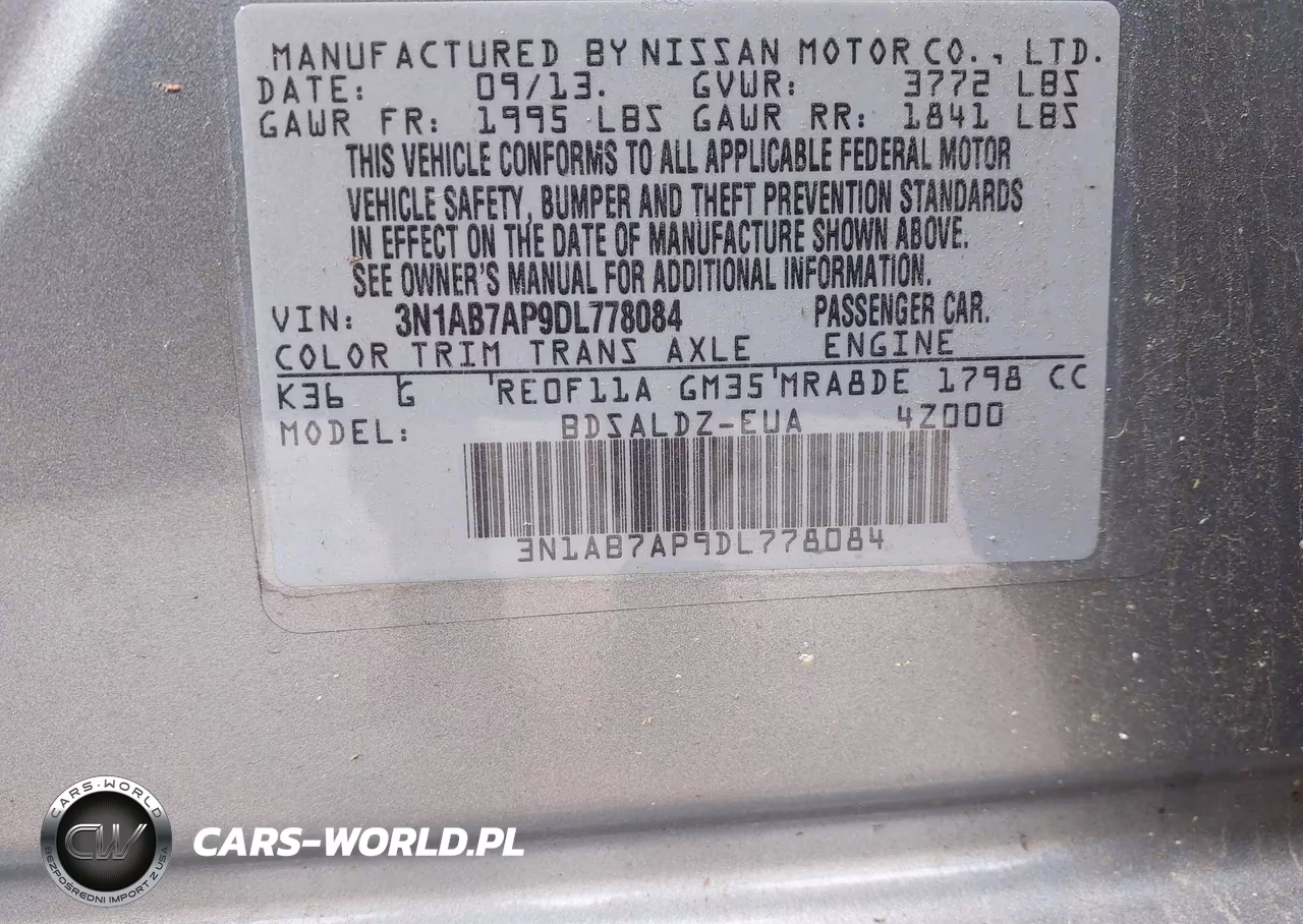 2013 Nissan Sentra Sv VIN:3N1AB7AP9DL778084 - 9