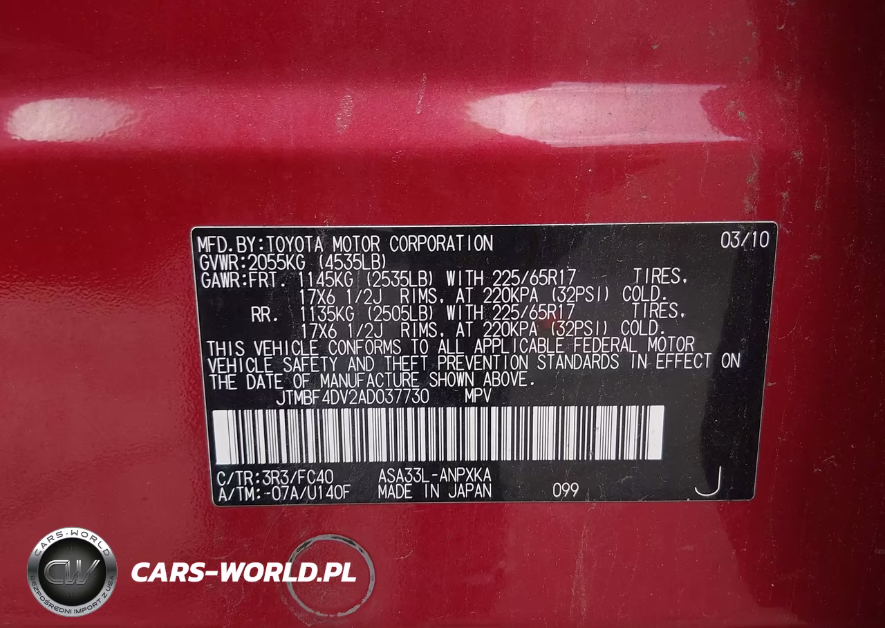 2010 Toyota Rav4 VIN:JTMBF4DV2AD037730 - 9