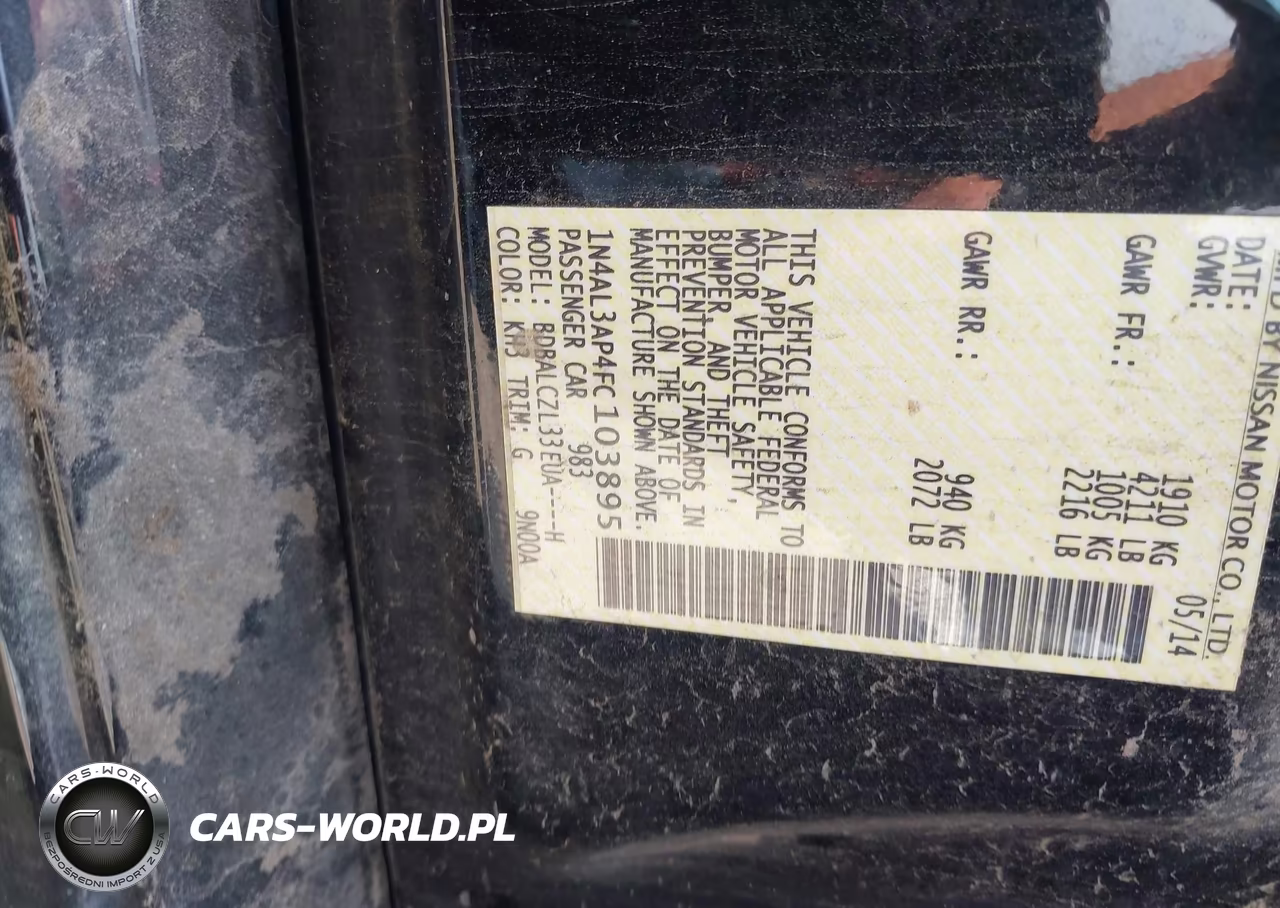 2015 Nissan Altima 2.5 S VIN:1N4AL3AP4FC103895 - 9