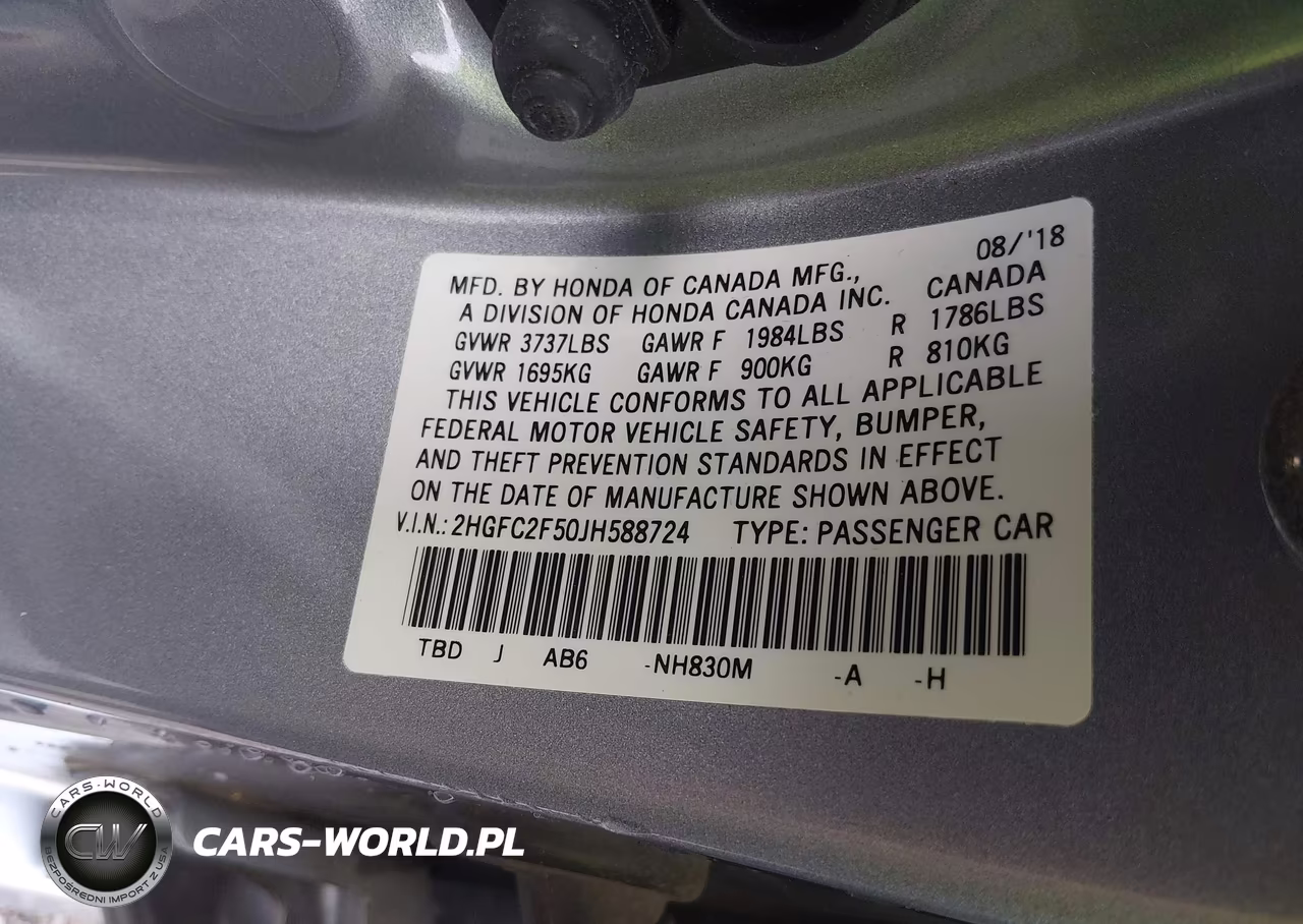 2018 Honda Civic Lx VIN:2HGFC2F50JH588724 - 9