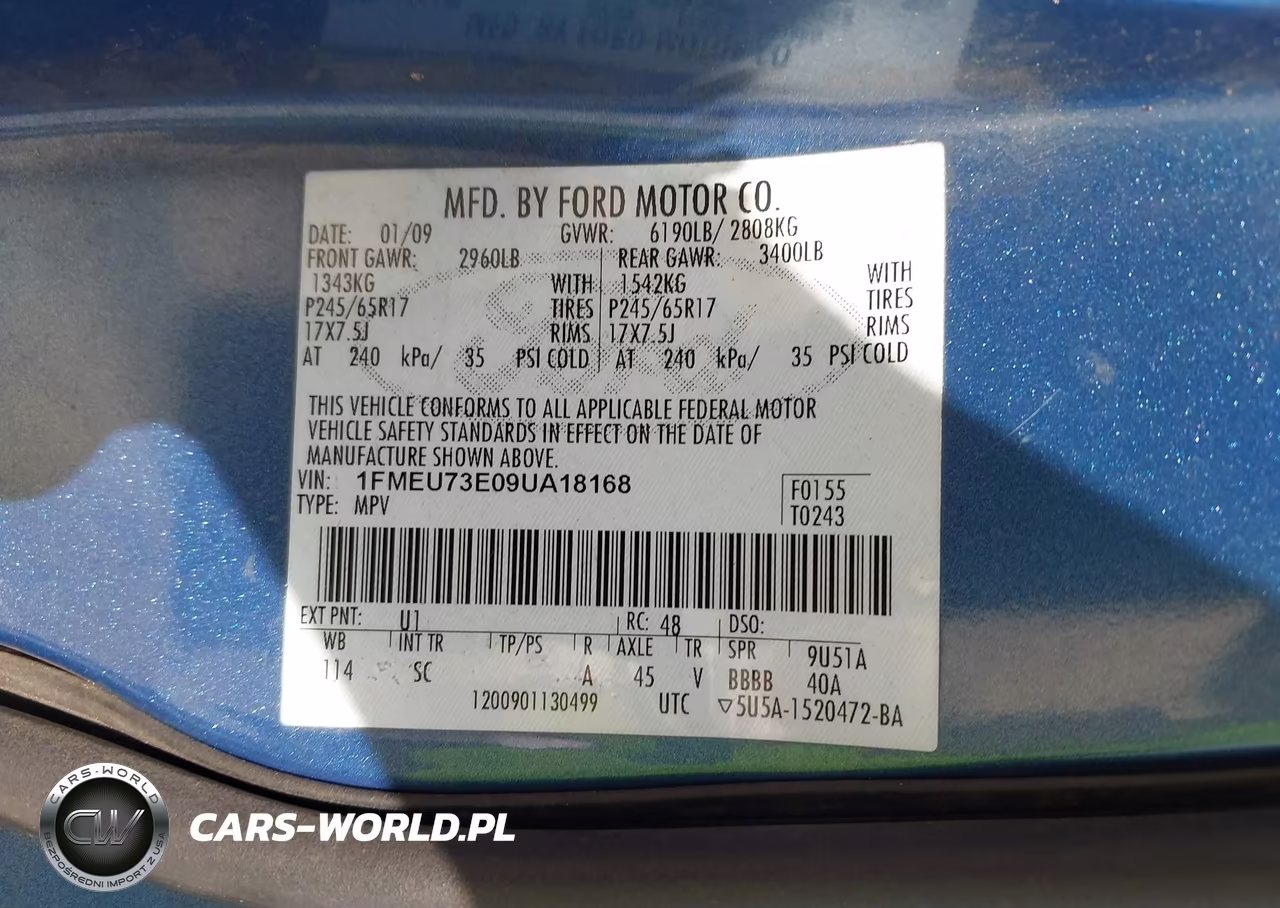 2009 Ford Explorer Xlt VIN:1FMEU73E09UA18168 - 9